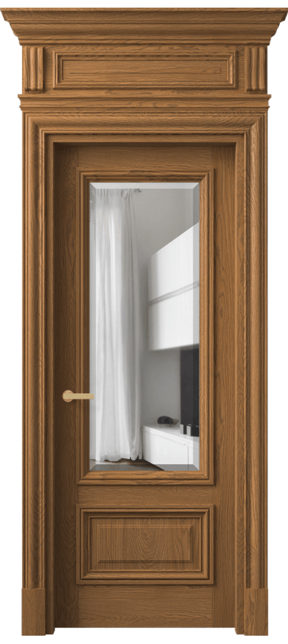 Межкомнатная дверь Антик 7306 Дуб пряный матовый Прозрачное стекло с фацетом Цена 53784650 so'm | Volhovec