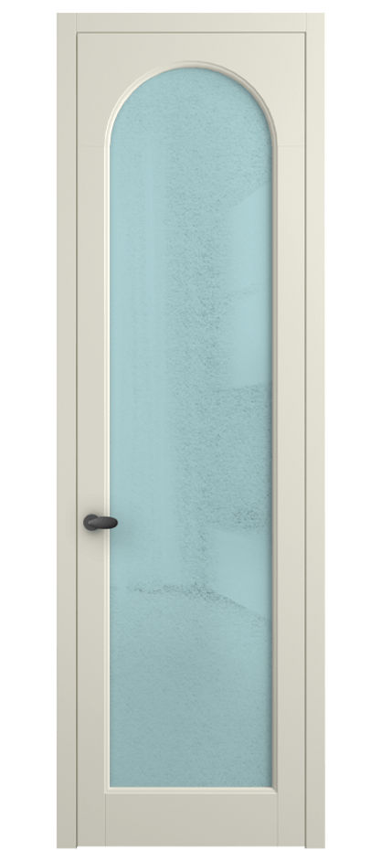 Межкомнатная дверь Палаццо 6804 Матовый молочно-белый Фактурное голубое стекло "Лёд", триплекс Цена 20914950 so'm | Volhovec