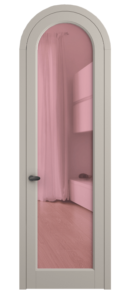 Межкомнатная дверь Палаццо 6814 Матовый светло-бежевый Прозрачное розовое стекло, триплекс Цена 26036640 so'm | Volhovec