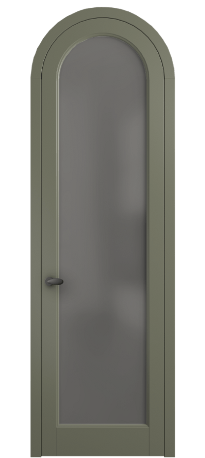 Межкомнатная дверь Палаццо 6814 Матовый оливковый тёмный Сатинированное серое стекло, триплекс Цена 26036640 so'm | Volhovec