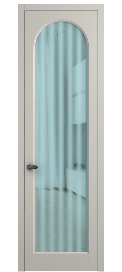 Межкомнатная дверь Палаццо 6804 Матовый облачно-серый Рифлёное голубое стекло "Дюна", триплекс Цена 20914950 so'm | Volhovec