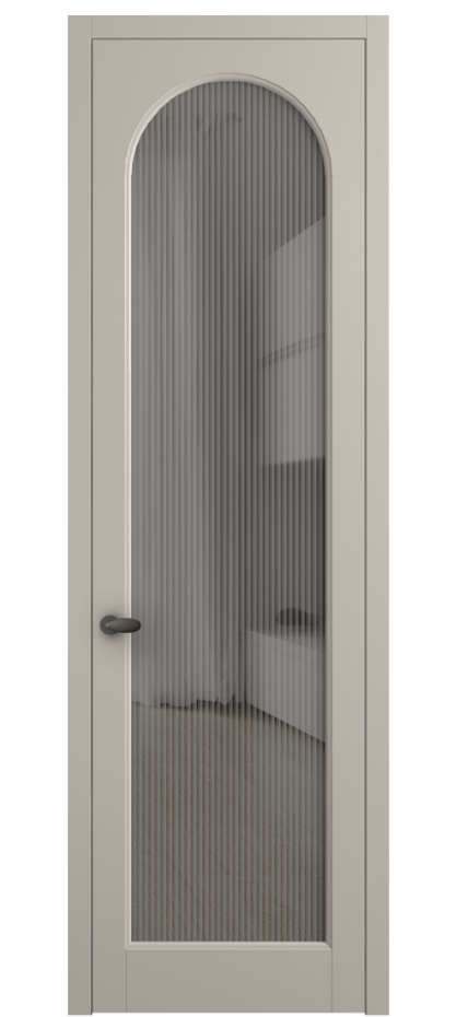 Межкомнатная дверь Палаццо 6804 Матовый светло-бежевый Рифлёное серое стекло "Мору", триплекс Цена 21320950 so'm | Volhovec