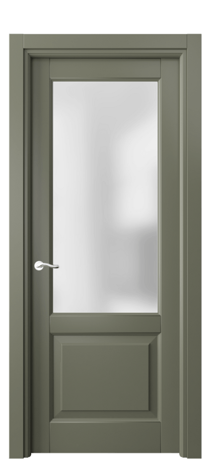 Межкомнатная дверь Лигнум 0740 Матовый оливковый тёмный Сатинированное стекло Цена 19305100 so'm | Volhovec