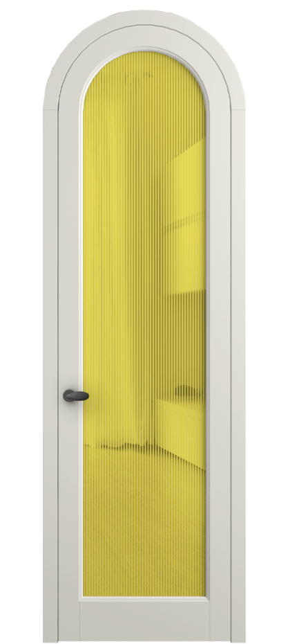 Межкомнатная дверь Палаццо 6814 Матовый жемчужный Рифлёное желтое стекло "Дюна", триплекс Цена 26625340 so'm | Volhovec