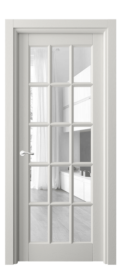 Межкомнатная дверь Лигнум 0708 Дуб серая эмаль Прозрачное стекло Цена 31708400 so'm | Volhovec