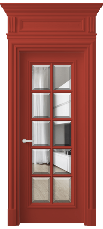 Межкомнатная дверь Антик 7310 Матовый белоснежный Прозрачное стекло с фацетом Цена 48004860 so'm | Volhovec