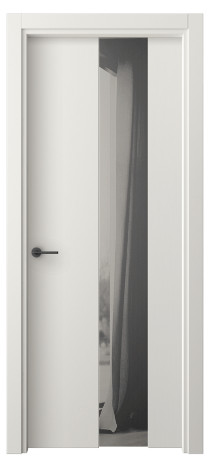 Межкомнатная дверь Freedom 4226 Софт-тач белоснежный Двустороннее серое зеркало, триплекс, 8 мм  Цена 5840170 so'm | Volhovec