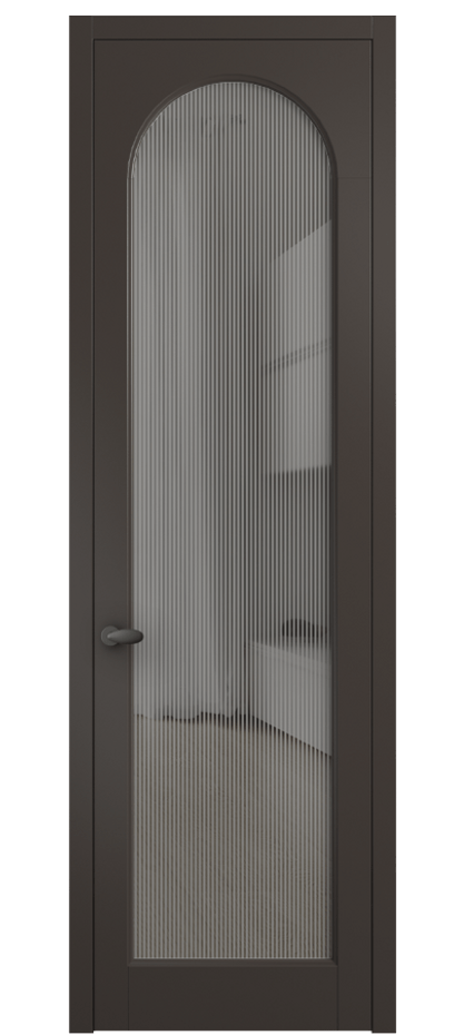 Межкомнатная дверь Палаццо 6804 Матовый антрацит Рифлёное серое стекло "Дюна", триплекс Цена 20914950 so'm | Volhovec