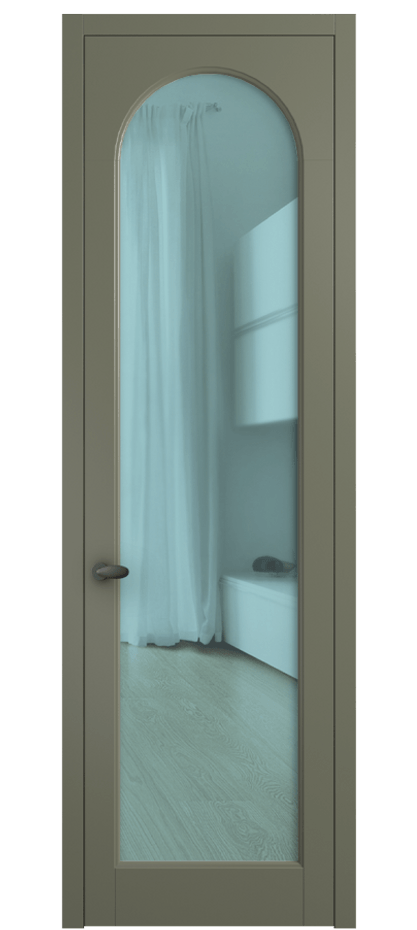 Межкомнатная дверь Палаццо 6804 Матовый оливковый тёмный Прозрачное голубое стекло, триплекс Цена 19696950 so'm | Volhovec