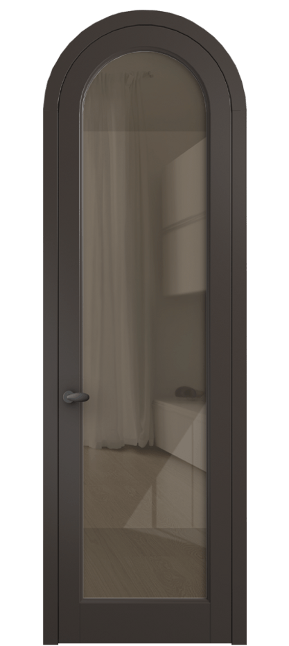 Межкомнатная дверь Палаццо 6814 Матовый антрацит Рефлективное бронзовое стекло "Стопсол", калёное Цена 27031340 so'm | Volhovec