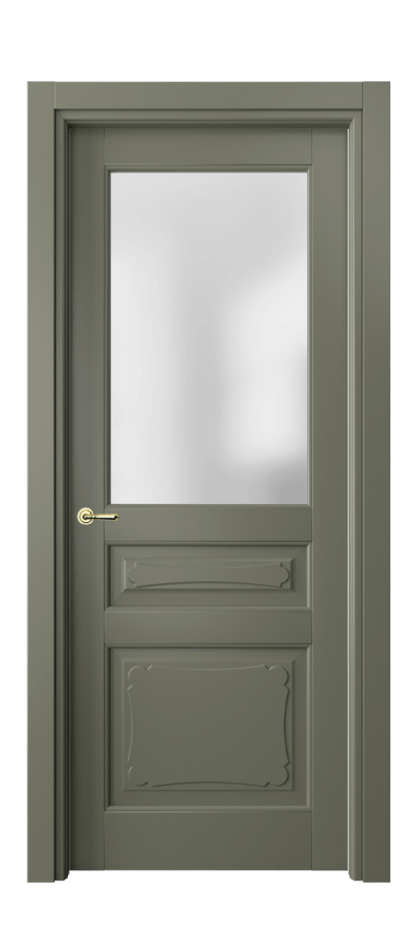 Межкомнатная дверь Тоскана Элегантэ 6324 Матовый оливковый тёмный Сатинированное стекло Цена 20076500 so'm | Volhovec