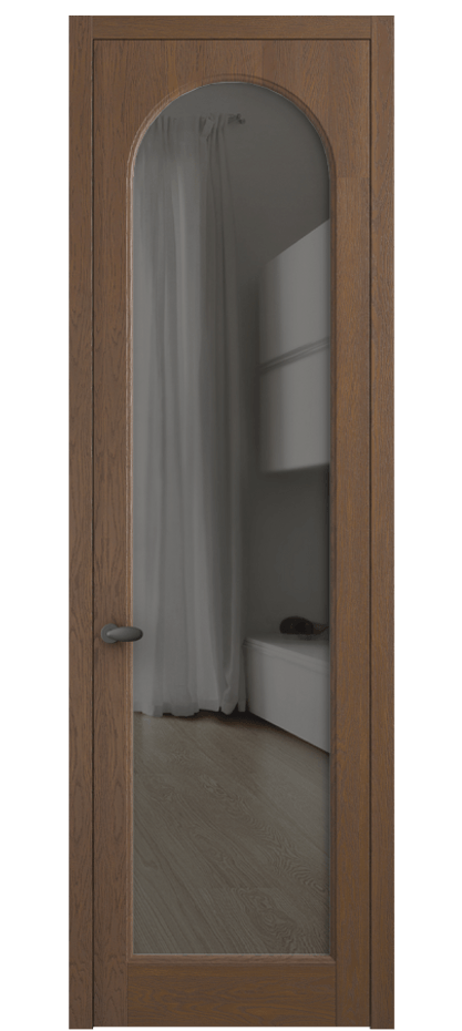 Межкомнатная дверь Палаццо 6804 Дуб каштановый матовый Прозрачное серое стекло, триплекс Цена 30963450 so'm | Volhovec