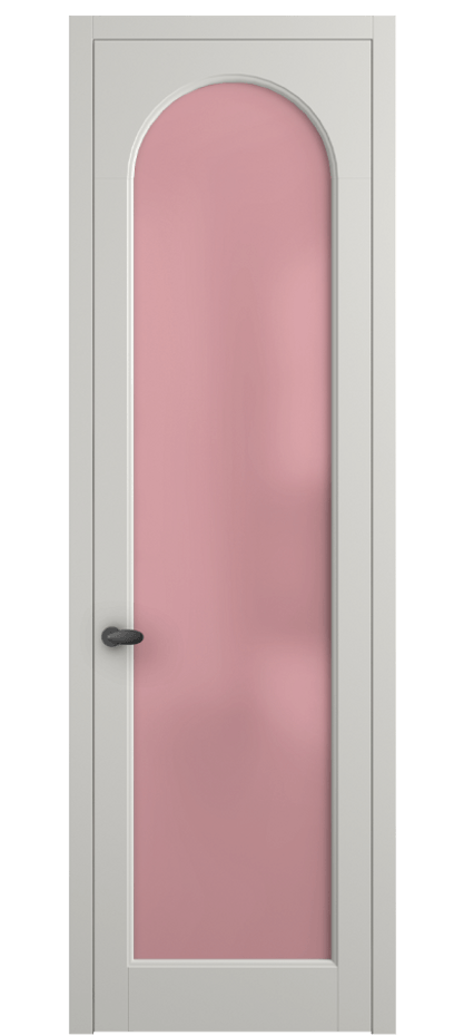 Межкомнатная дверь Палаццо 6804 Матовый серый Сатинированное розовое стекло, триплекс Цена 97029 ₽ | Volhovec