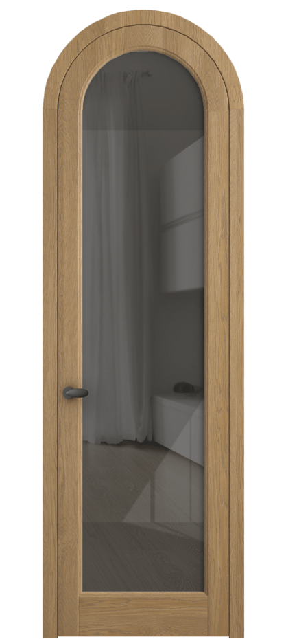 Межкомнатная дверь Палаццо 6814 Дуб пшеничный матовый Рефлективное серое стекло "Стопсол", калёное Цена 43512910 so'm | Volhovec