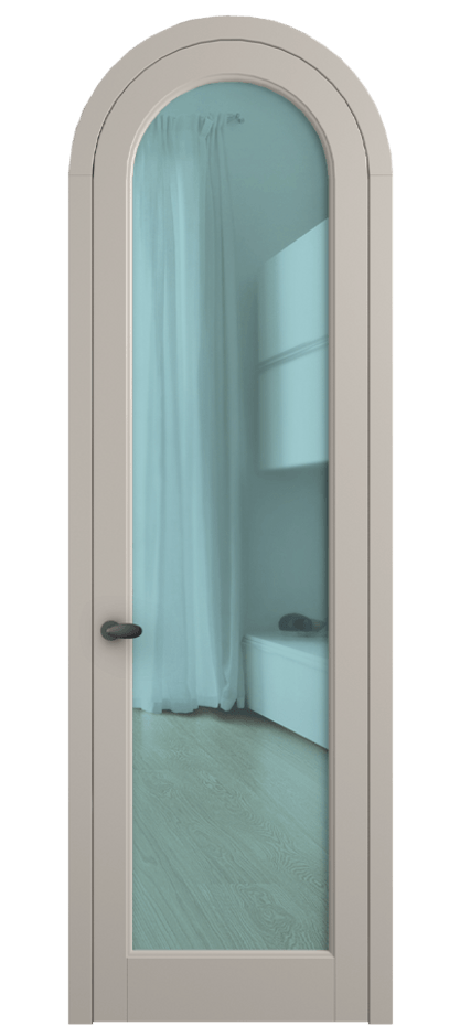 Межкомнатная дверь Палаццо 6814 Матовый светло-бежевый Прозрачное голубое стекло, триплекс Цена 26036640 so'm | Volhovec