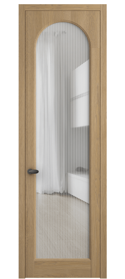 Межкомнатная дверь Palazzo 6804 Дуб соломенный матовый Рифлёное стекло "Moru", триплекс Цена 31714490 so'm | Volhovec