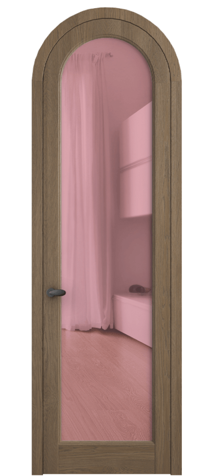 Межкомнатная дверь Палаццо 6814 Дуб джутовый матовый Прозрачное розовое стекло, триплекс Цена 42761810 so'm | Volhovec