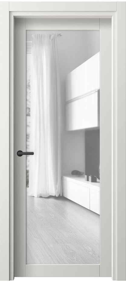 Межкомнатная дверь Нео 2102 ПЭТ белоснежный Прозрачное стекло, триплекс Цена 36190 ₽ | Volhovec
