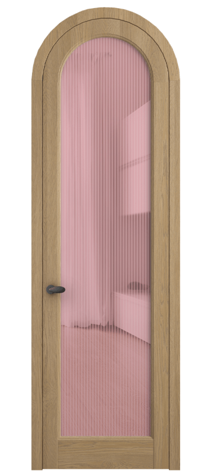 Межкомнатная дверь Палаццо 6814 Дуб соломенный матовый Рифлёное розовое стекло "Мору", триплекс Цена 43512910 so'm | Volhovec