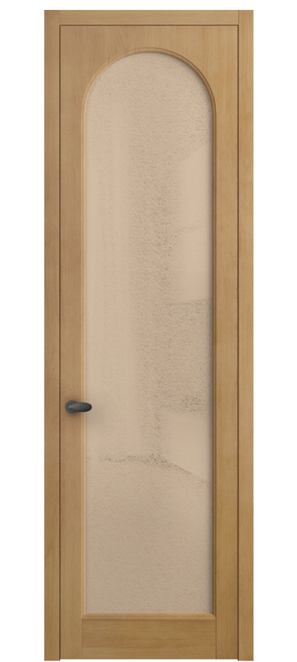 Межкомнатная дверь Палаццо 6804 Бук натуральный матовый Фактурное оранжевое стекло "Лёд", триплекс Цена 25837700 so'm | Volhovec