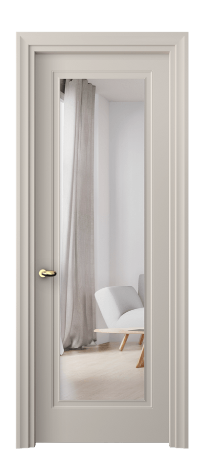 Межкомнатная дверь Esse 8503 Матовый светло-бежевый Двустороннее зеркало, триплекс, 7 мм Цена 12078300 so'm | Volhovec