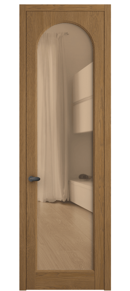 Межкомнатная дверь Палаццо 6804 Дуб пряный матовый Прозрачное оранжевое стекло, триплекс Цена 30963450 so'm | Volhovec