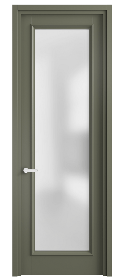 Межкомнатная дверь Шарм 6702 Матовый оливковый тёмный Сатинированное стекло Цена 19853200 so'm | Volhovec