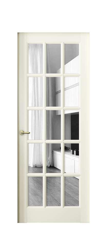Межкомнатная дверь Тоскана Грильято 6311 Бук молочно-белый Двустороннее зеркало, триплекс Цена 23791400 so'm | Volhovec