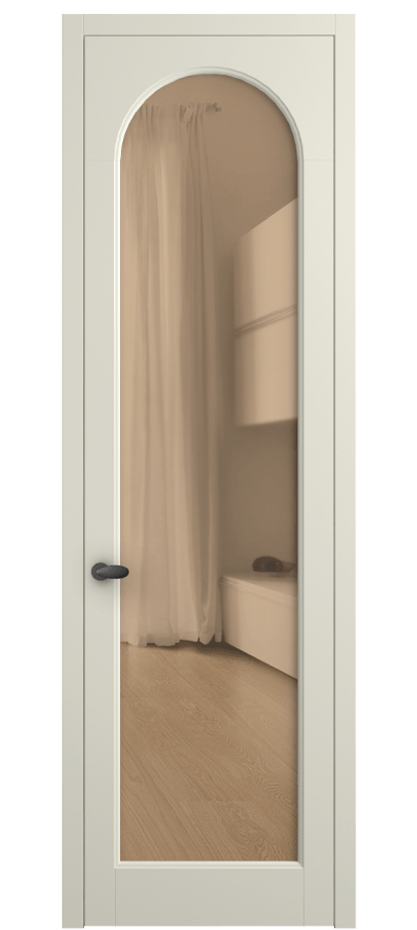 Межкомнатная дверь Палаццо 6804 Матовый молочно-белый Прозрачное оранжевое стекло, триплекс Цена 19696950 so'm | Volhovec