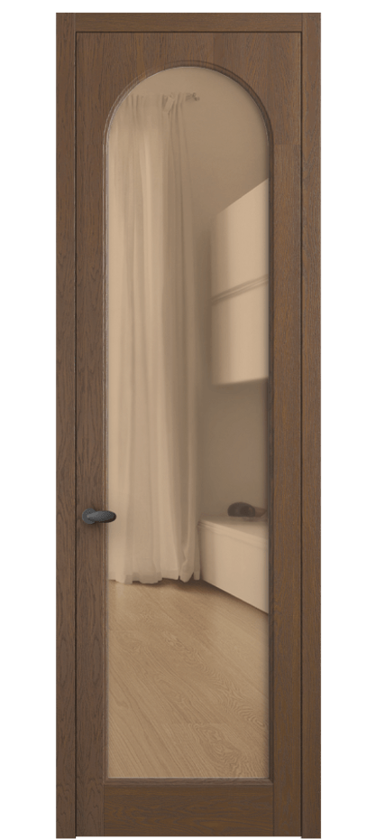 Межкомнатная дверь Палаццо 6804 Дуб каштановый матовый Прозрачное оранжевое стекло, триплекс Цена 30963450 so'm | Volhovec