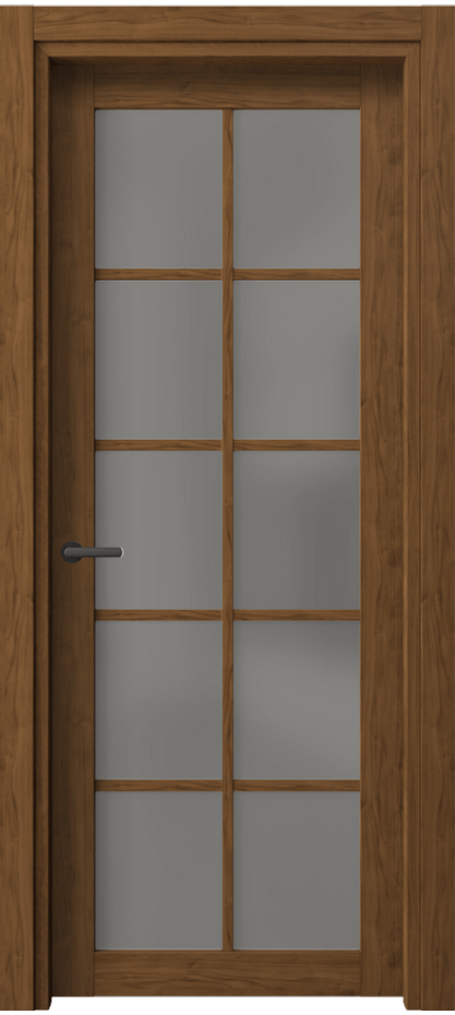 Межкомнатная дверь Нео 2106 Лесной орех Сатинированное серое стекло, триплекс Цена 2496900 so'm | Volhovec