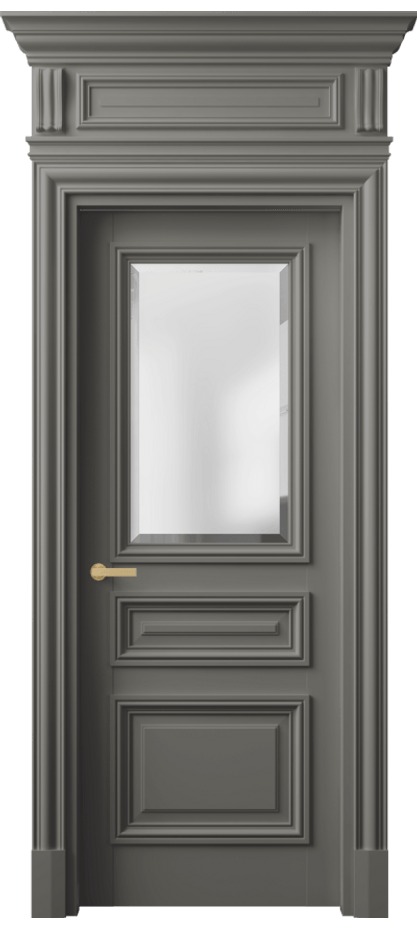 Межкомнатная дверь Антик 7304 Матовый классический серый Сатинированное стекло с фацетом Цена 33415630 so'm | Volhovec