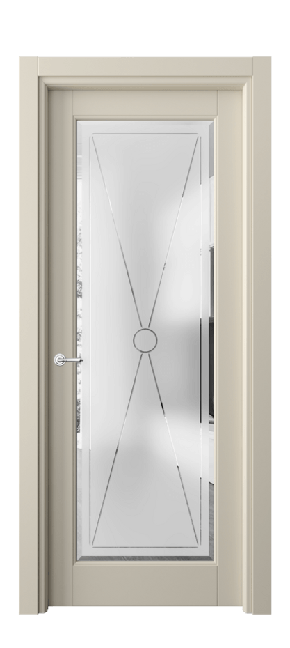 Межкомнатная дверь Тоскана Литера 6300 Матовый бежево-серый Сатинированное стекло с гравировкой «LITERA» Цена 19142700 so'm | Volhovec