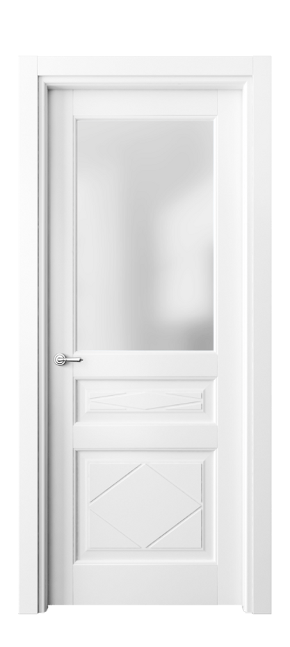Межкомнатная дверь Тоскана Ромбо 6344 Матовый белоснежный Сатинированное стекло Цена 20076500 so'm | Volhovec