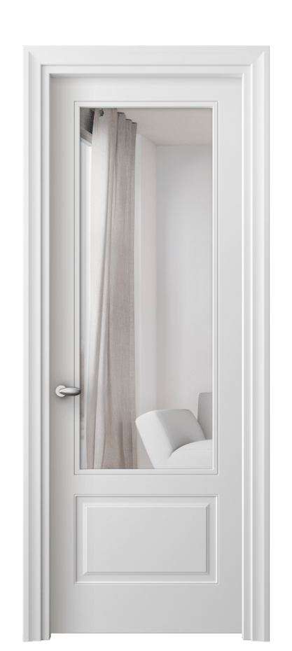 Межкомнатная дверь Esse 8542 Матовый белоснежный Двустороннее зеркало, триплекс, 7 мм Цена 13824100 so'm | Volhovec