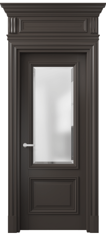 Межкомнатная дверь Антик 7302 Матовый антрацит Сатинированное стекло с фацетом Цена 163659 ₽ | Volhovec