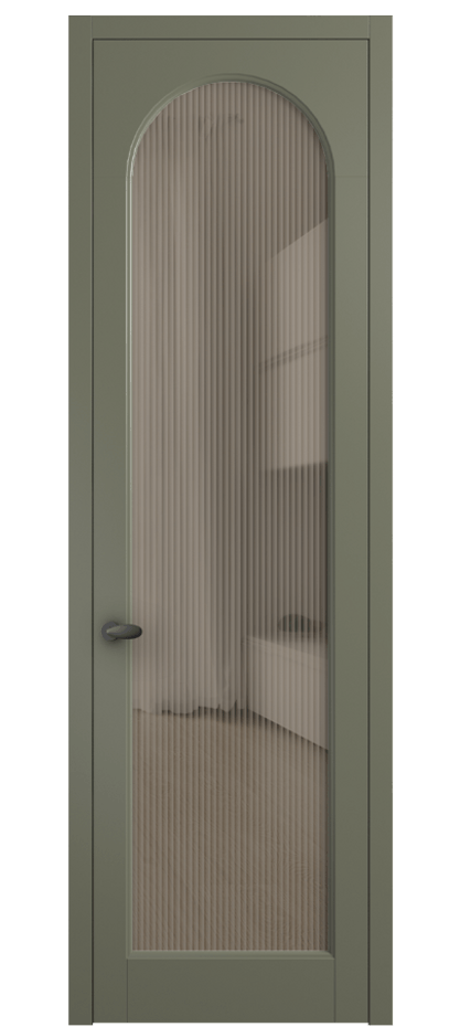 Межкомнатная дверь Палаццо 6804 Матовый оливковый тёмный Рифлёное бронзовое стекло "Мору", триплекс Цена 21320950 so'm | Volhovec
