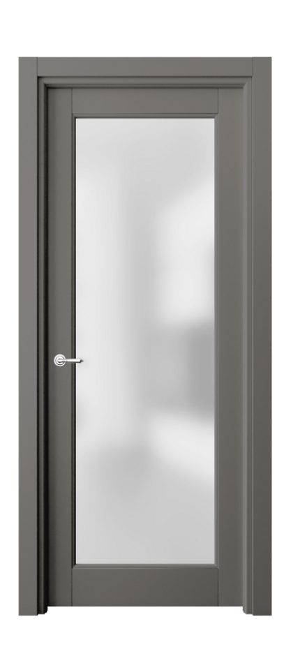 Межкомнатная дверь Тоскана Элегантэ 6300 Матовый классический серый Сатинированное стекло Цена 18878800 so'm | Volhovec