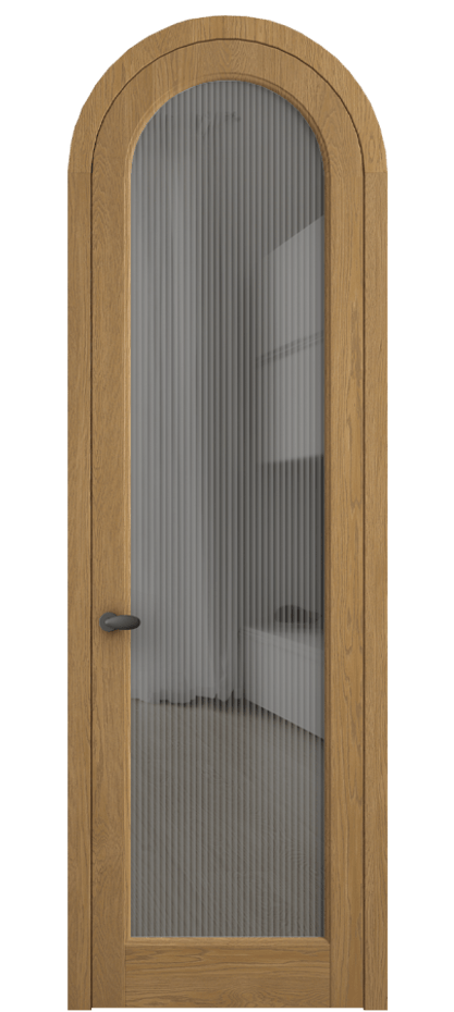 Межкомнатная дверь Палаццо 6814 Дуб солнечный матовый Рифлёное серое стекло "Мору", триплекс Цена 43512910 so'm | Volhovec