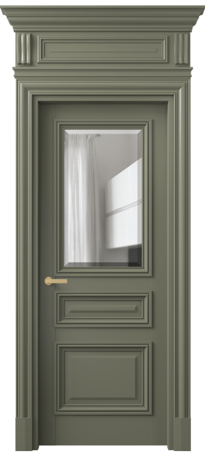 Дверь межкомнатная Антик 7304 Матовый оливковый тёмный Прозрачное стекло с фацетом КЭП + Объёмный фриз + Карниз МОТ Цена 32948730 so'm Наличники уже входят в базовый комплект. Фабрика дверей Волховец 8 (800) 551 43 19 Межкомнатная дверь Антик 7304 Матовый оливковый тёмный Прозрачное стекло с фацетом Цена 32948730 so'm | Volhovec