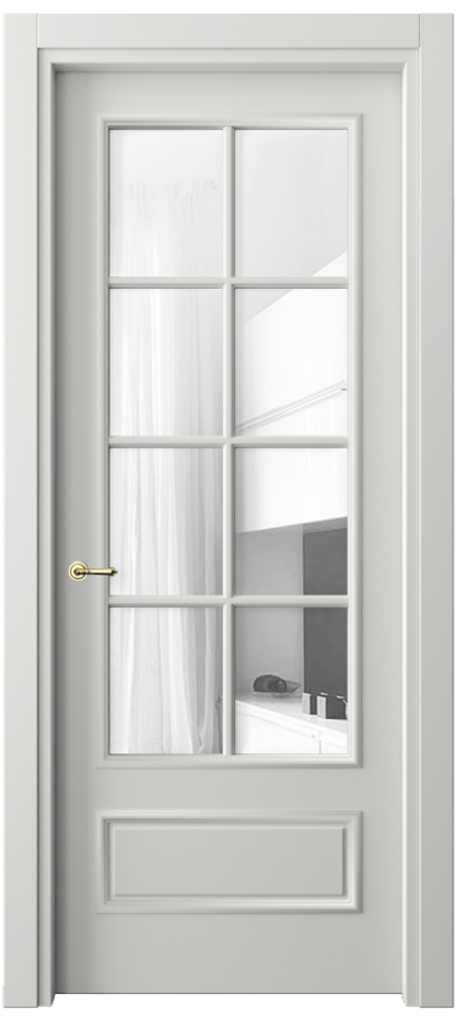 Межкомнатная дверь Paris 8112 Матовый светло-серый Прозрачное стекло Цена 15630800 so'm| Volhovec