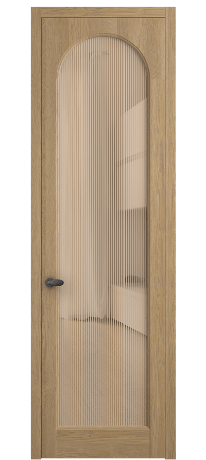 Межкомнатная дверь Палаццо 6804 Дуб соломенный матовый Рифлёное оранжевое стекло "Дюна", триплекс Цена 31308550 so'm | Volhovec