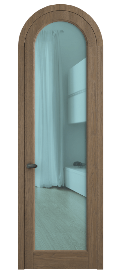 Межкомнатная дверь Palazzo 6814 Дуб джутовый матовый Прозрачное голубое стекло, триплекс Цена 41888910 so'm | Volhovec