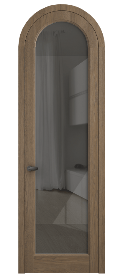 Межкомнатная дверь Палаццо 6814 Дуб джутовый матовый Рефлективное серое стекло "Стопсол", калёное Цена 43512910 so'm | Volhovec