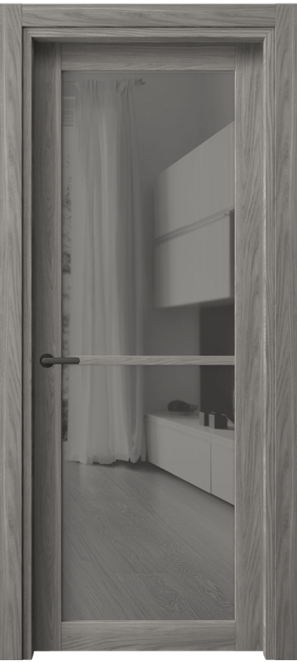 Межкомнатная дверь Нео 2108 Имбирный ясень Двустороннее серое зеркало, триплекс Цена 0 so'm | Volhovec