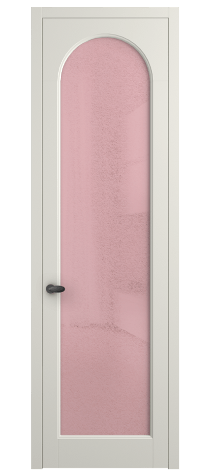 Межкомнатная дверь Палаццо 6804 Матовый жемчужный Фактурное розовое стекло "Лёд", триплекс Цена 103029 ₽ | Volhovec