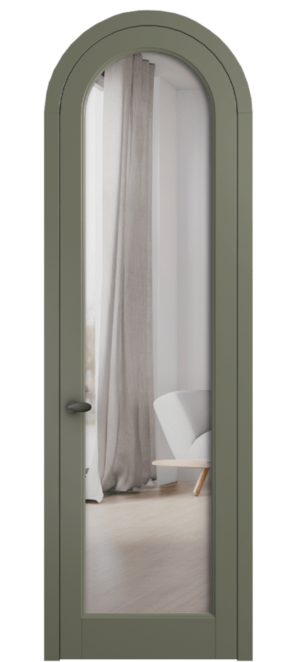 Межкомнатная дверь Палаццо 6814 Матовый оливковый тёмный Двустороннее зеркало, триплекс Цена 25813340 so'm | Volhovec