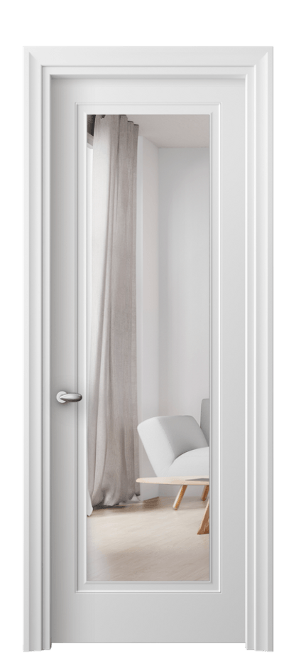 Межкомнатная дверь Esse 8503 Матовый белоснежный Двустороннее зеркало, триплекс, 7 мм Цена 12078300 so'm | Volhovec