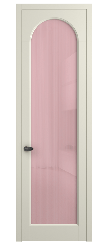 Межкомнатная дверь Палаццо 6804 Матовый молочно-белый Рифлёное розовое стекло "Дюна", триплекс Цена 20914950 so'm | Volhovec