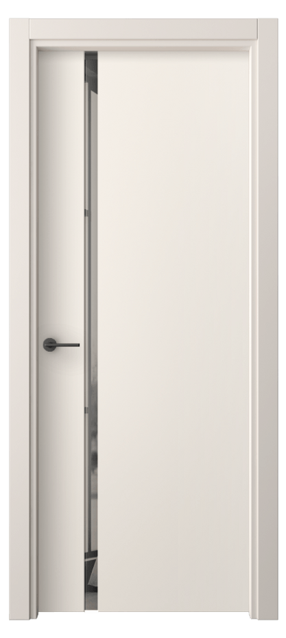 Межкомнатная дверь Фридом 4222 ПЭТ кремово-белый Двустороннее серое зеркало, триплекс Цена 7043960 so'm | Volhovec